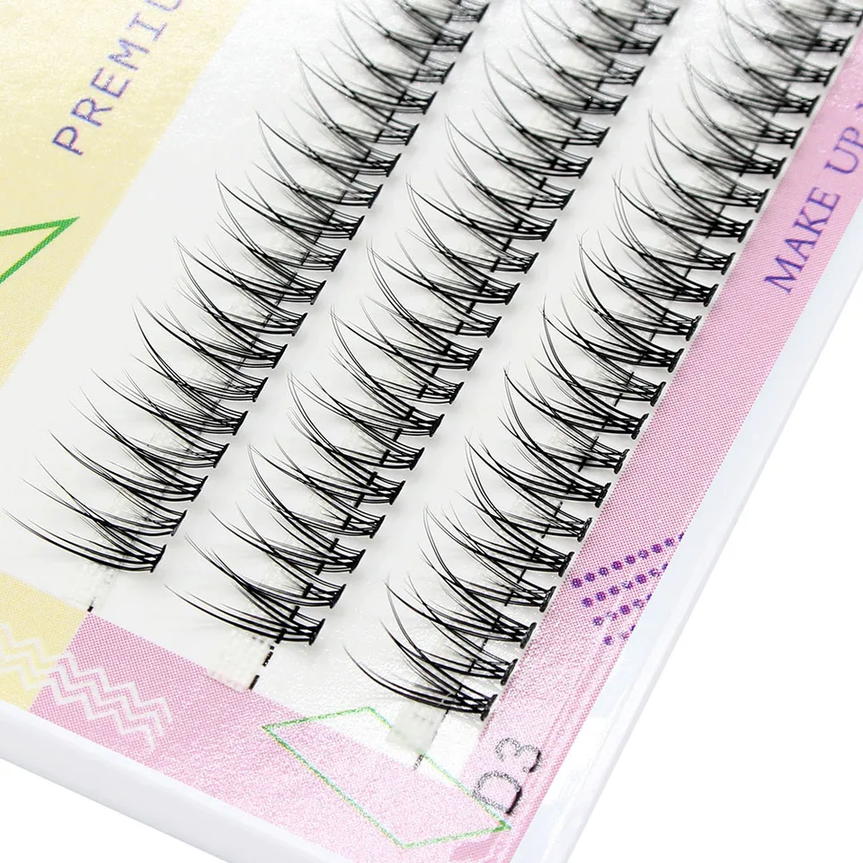 Muyd Premium Dovetail Fly Ryelashes Extension V Tvar Prírodný mäkký hodvábny klaster falošné panlo