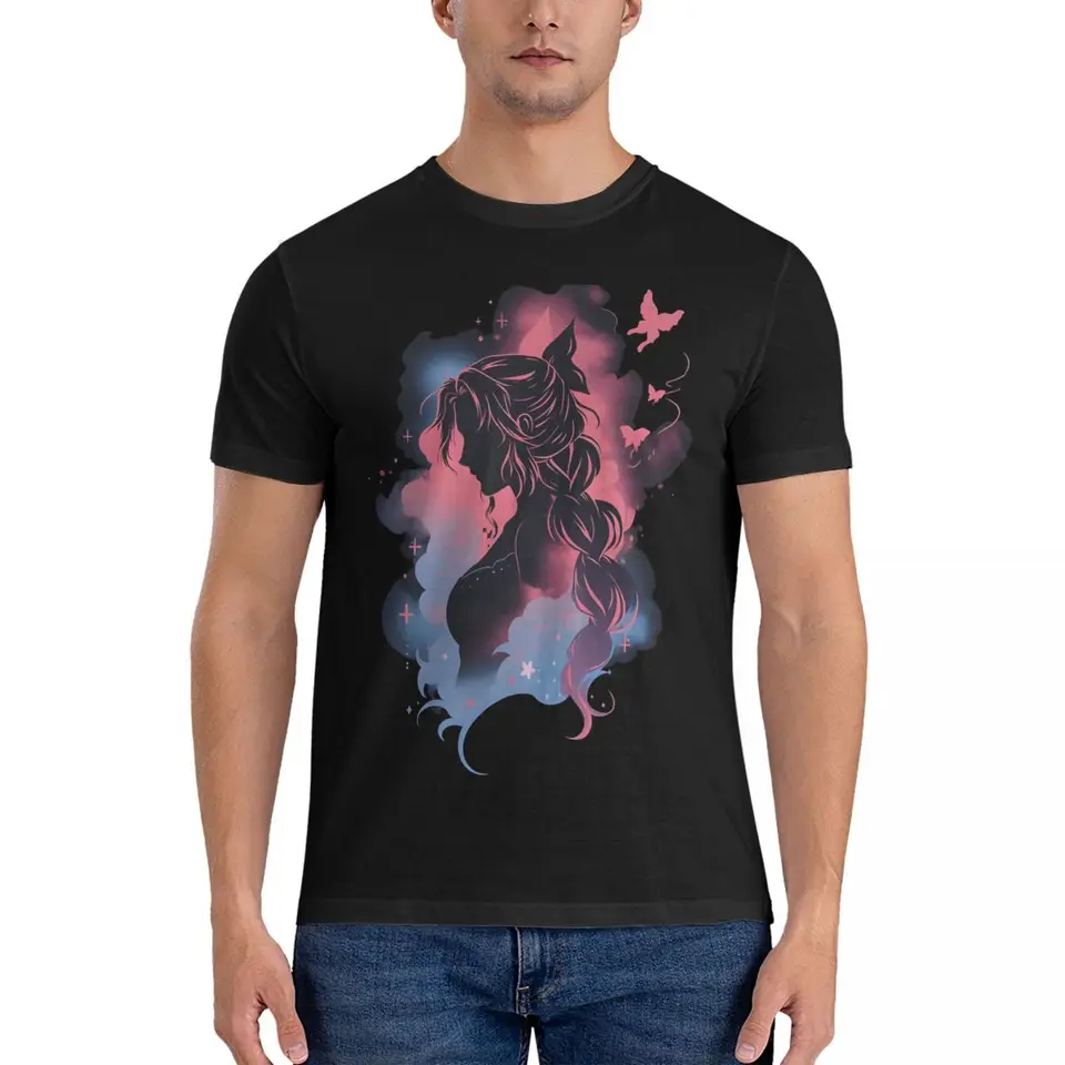 Muži Aerith Graffiti T Tirls Final Fantasy 100% bavlnené oblečenie vtipné okrúhle okrúhle okrúhle odpalisko pre dospelé tričko