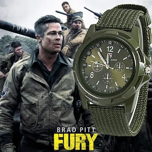 Muži armáda Sledujte nylonové vojenské mužské kremeňové hodinky tkanina Canvas Strap Cast Cool Men's Sport Round Round Dial Relogios Wristwatch