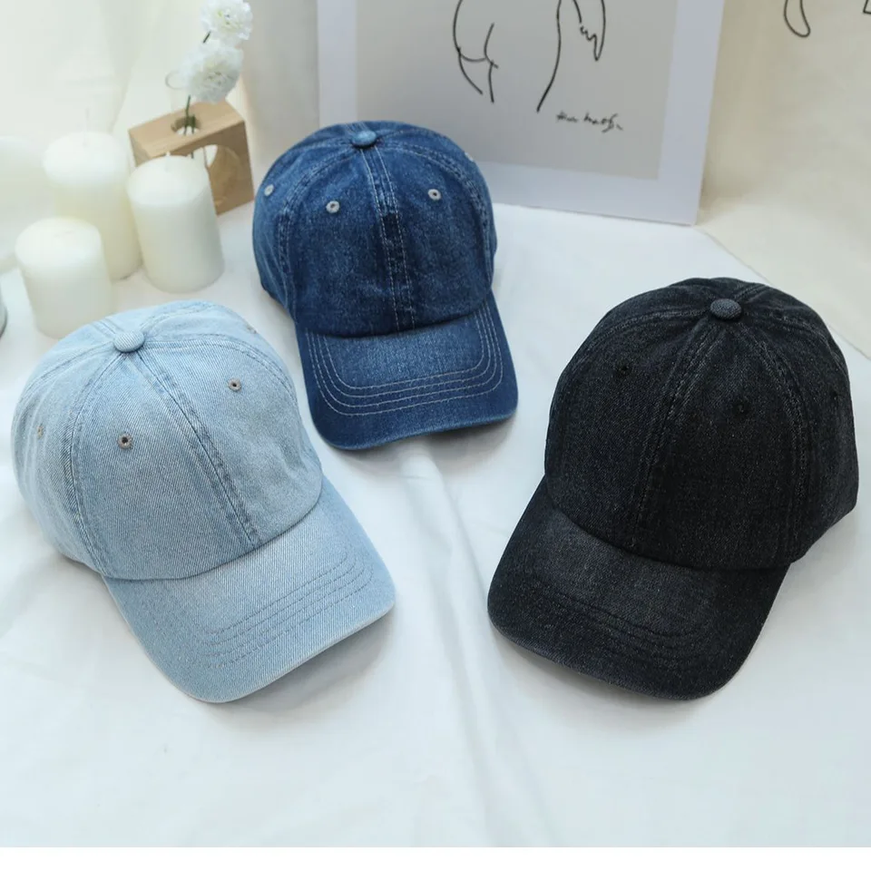 Muži denim baseball čiapky Ženy čierny nastaviteľný klobúk vonkajšie slnečné priezory klobúk punk hip hop otca Trucker caps caps