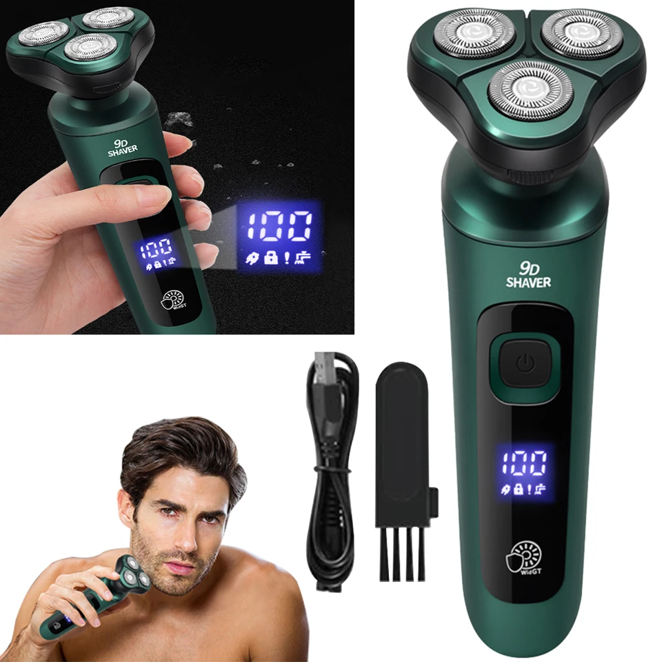 Muži elektrický cestovný holiaci strojček USB nabíjajú trojzvu plávajúce žiletky nabíjateľné nabíjateľné holiaceho strojčeka tvárou brada brada domov Razor