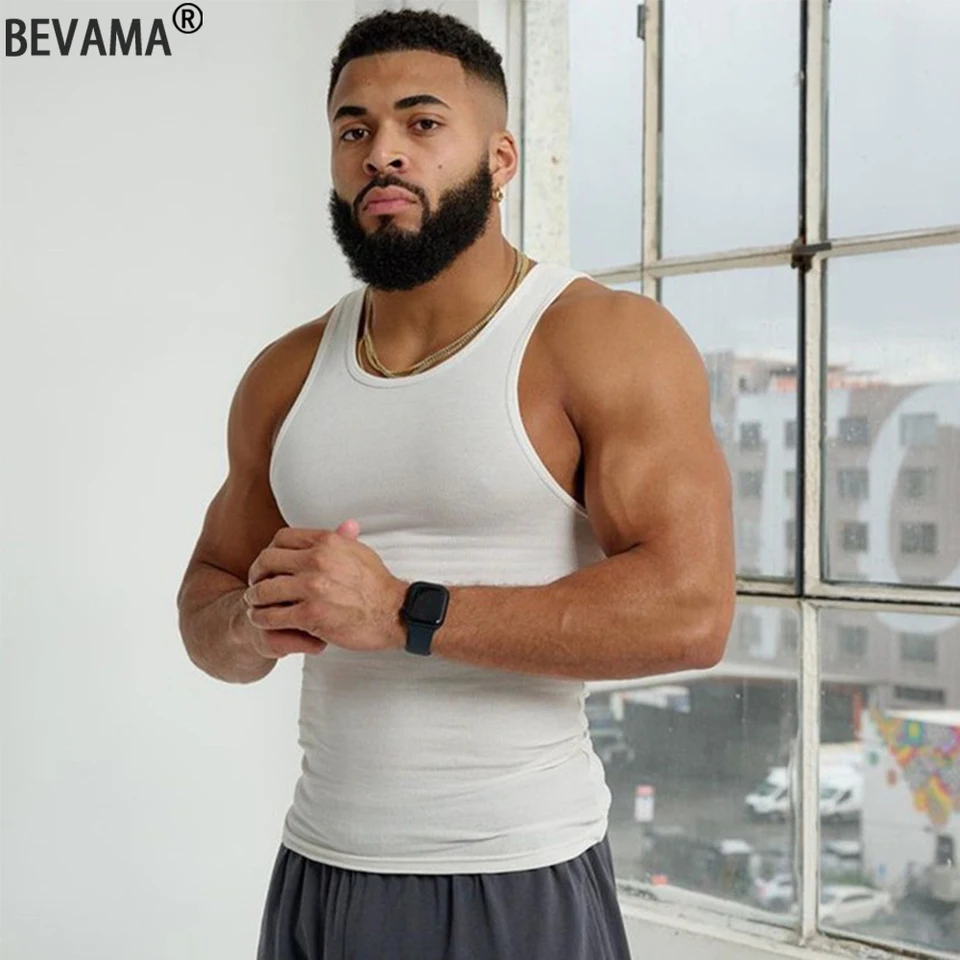 Muži fitness tréning Tank Top svalová pružná vesta Tričko Pánske masívne farebné rukávy Top letná telocvičňa oblečenie módne streetwear
