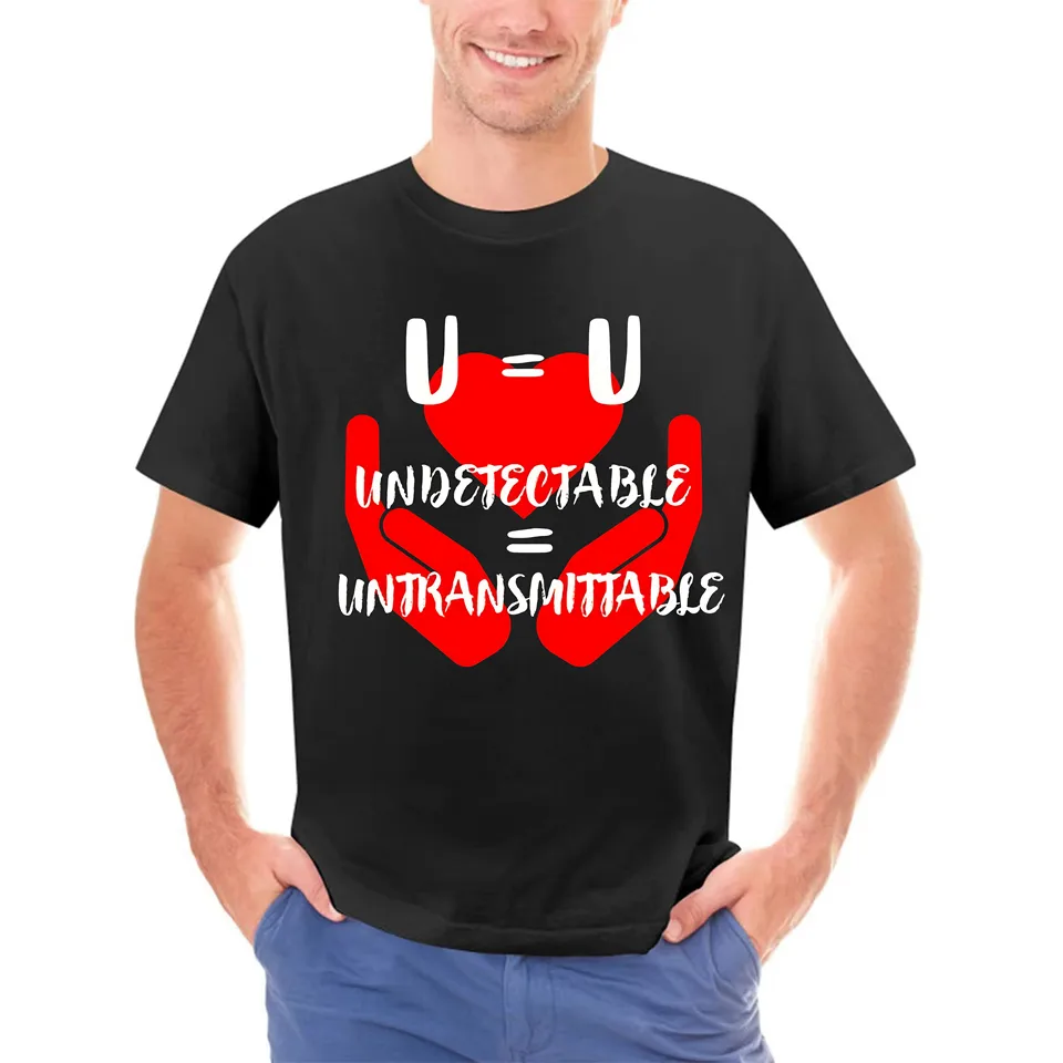 Muži Funy Tričko u = u nedetegovateľné rovnocenné netransmittable HIV povedomie dizajn tshirs dámske tričko (1)