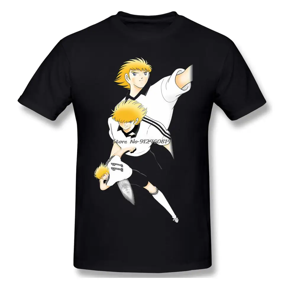 Muži kapitán Tsubasa o futbalovom anime tričku Karl-Heinz Schneider Men bavlnené tričko Hip hop Tees Streetwear Harajuku