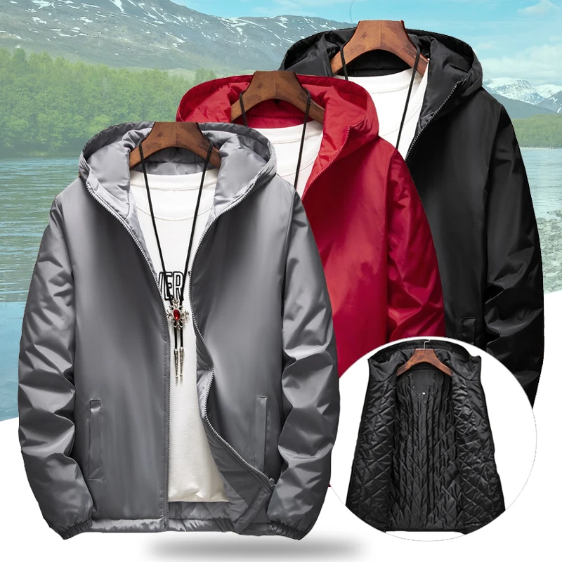 Muži kempingové turistické bunda Zhustá vrstva Sport Windbreaker Man Cycling bunda Zimné rybolov
