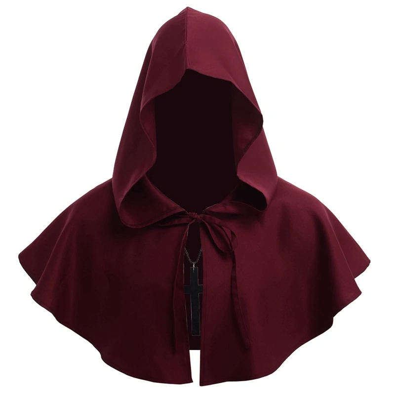 Muži kostým Stredoveké renesančné kapucňa polyester caplet larp plášť klobúk Halloween cosplay