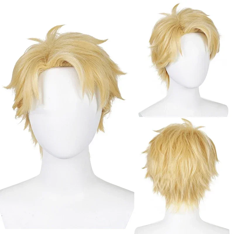 Muži krátke priame syntetickú parochňu prírodné blondínky hnedé vlasy parochňa Halloween Anime Cosplay Party Denná dekorácia Lolita Hluk