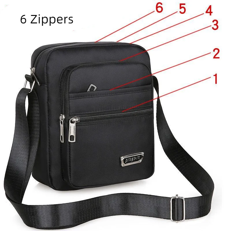 Muži krížové tašky Muž Male viacvrstvové športové ramenné tašky Boy Messenger vrecko Outdoor firma peňaženka Telefón kabelky