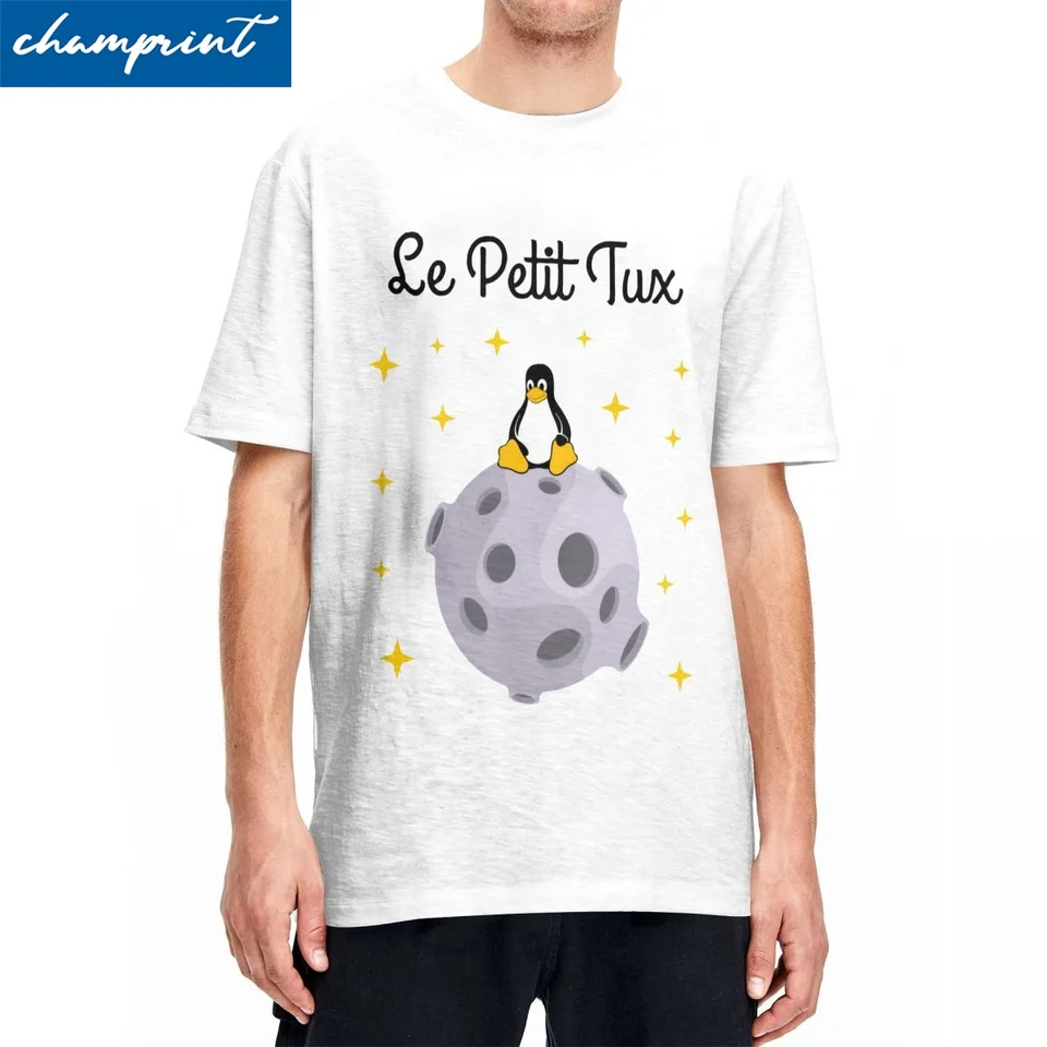 Muži Le Petit Tux Linux Mascot T košele Programátor Geek Nerd Cotton Clother Round Golla Tritur Originálne tričko