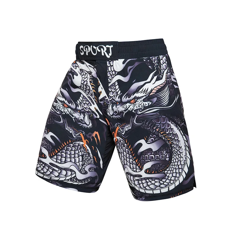 Muži módne mma bjj šortky zvierat 3D tlač 84% Polyester 16% spandex ľahké zápasenie Muay Thai Men Gym Training Shorts