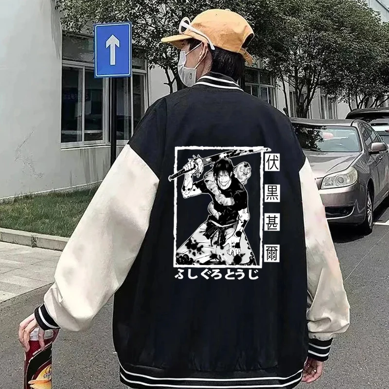 Muži módne ženy baseball uniforma fushiguro toji baseball bunda mäkká s dlhým rukávom Harajuku hip hop streetwear coat