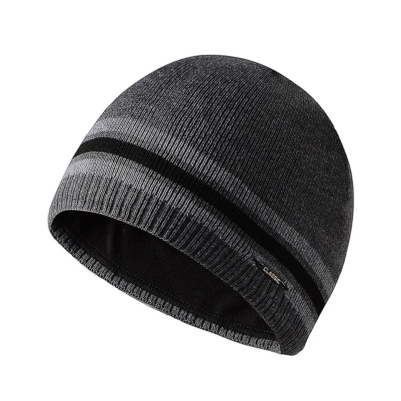 Muži plus fleece pletené klobúky Zimné teplé rybárske čiapky pre ženy vonkajšie mäkké lebky Čianoty Mužské plyšové silné snehové čiapky