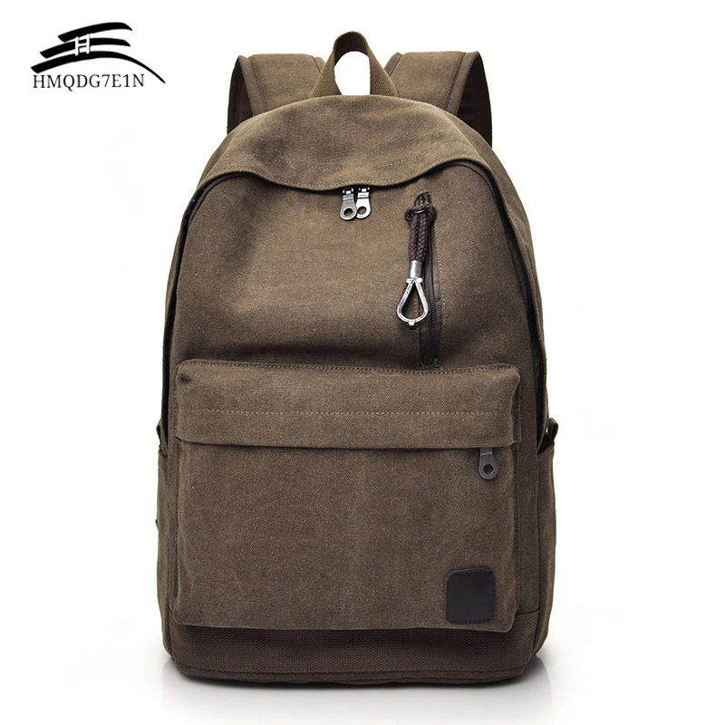 Muži plátno batoh Mužský notebook College Študentské tašky pre tínedžer Vintage Mochila Casual Rucksnack Travel Daypack