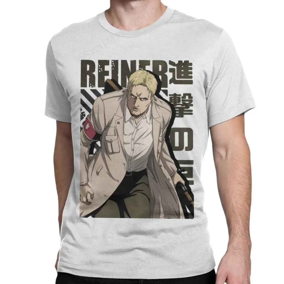 Muži reiner brauns tričká aot anime čisté bavlnené oblečenie Príležitostné tričko s krátkym rukávom