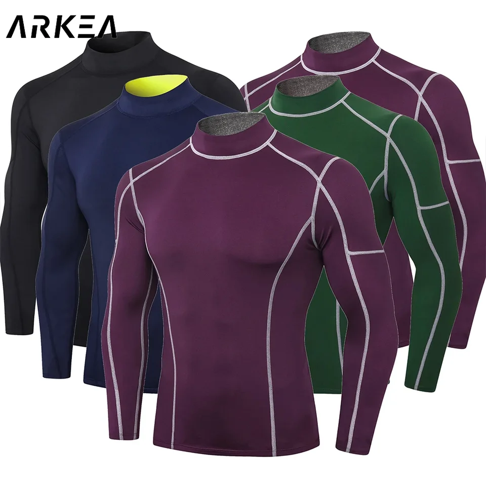 Muži rýchle suché fitness odpaliská Outdoor Sport behúc lezenie s dlhým rukávom pančucháče Kulturista Tops Tops