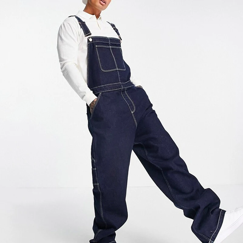 Muži s denim BIB Methins Pass Color Plus veľkosť módne ľahké Jean kombinézy s nastaviteľnými popruhmi pre pracovné oblečenie