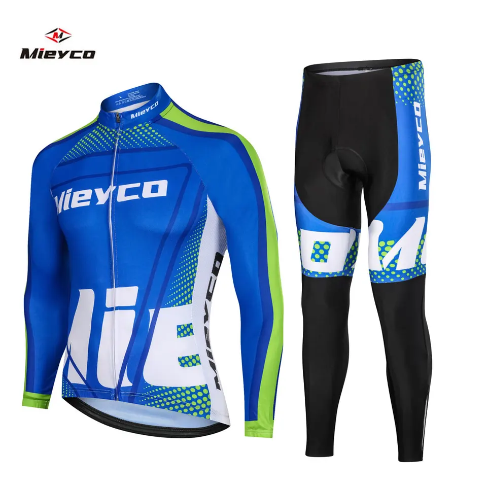 Muži s dlhým rukávom cyklistické odevy dres Set cyklovanie maillot šport uniforma MTB Bicycle Clothes Tesné bunda Men cyklovanie oblečenia