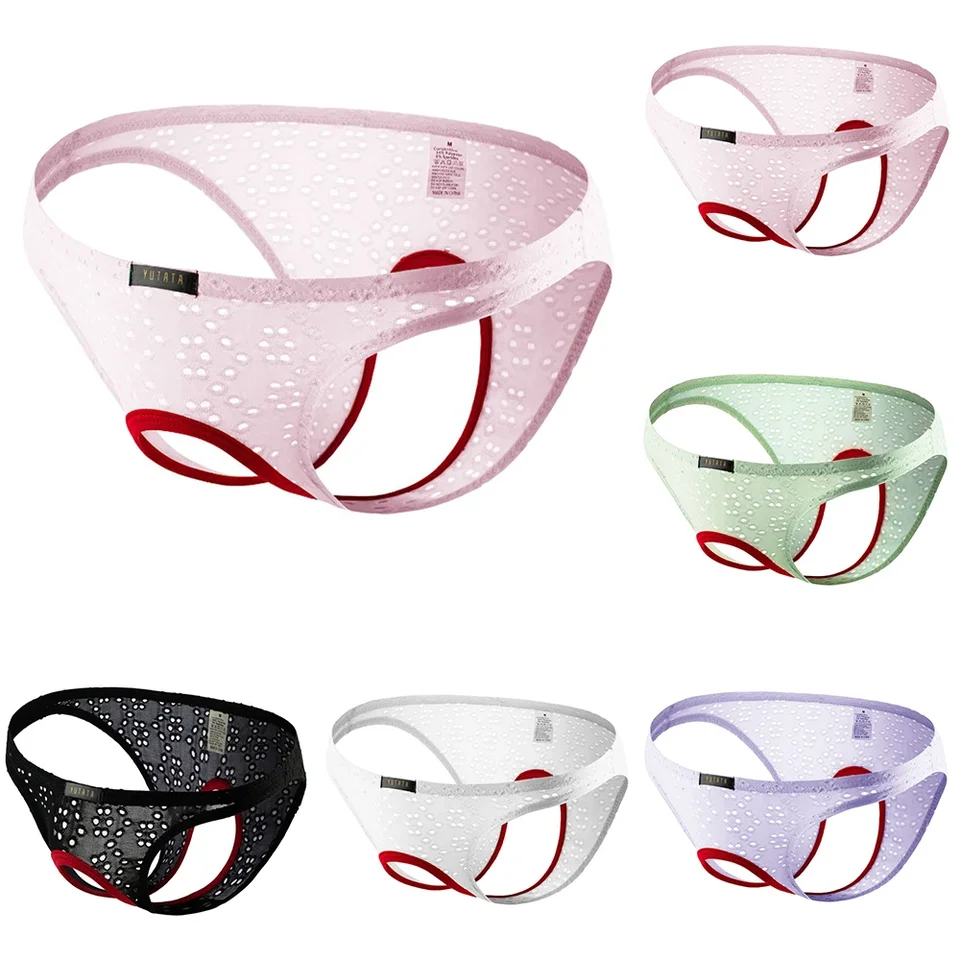 Muži sexy sissy mriech ľahký predný otvorený rozkrok tangá dutina von Spodky rozkroky bez priehľadných nohavičiek mužské t-back