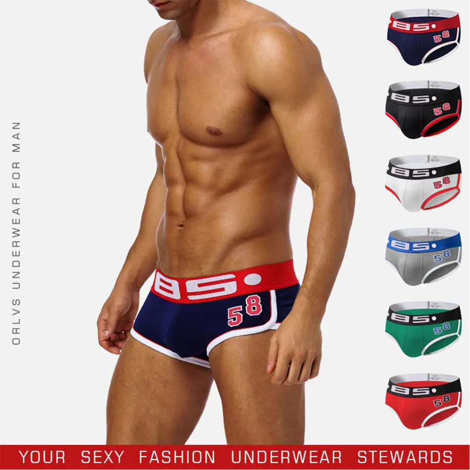 Muži sexy spodná bielizeň denne nosí pohodlné priedušné bikiny briefs športové boxerky Šortky spodky pre mužov Mužské nohavičky BS68