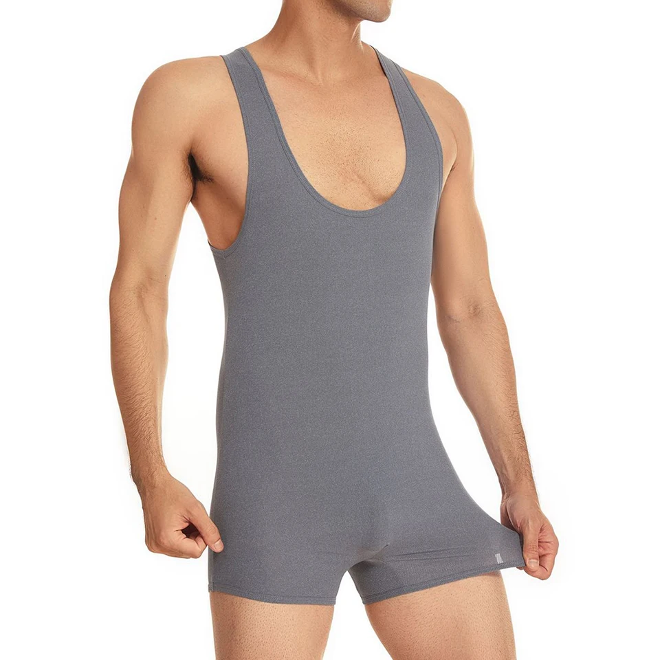 Muži spodná bielizeň spodná bielizeň Príčinná fitnes wrestling Singlet Roaders Leotard Priedušné plynulé sklikajúce výkriky šortky vesta spánok
