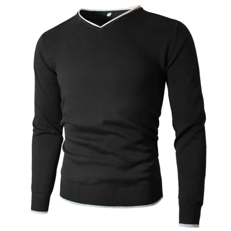 Muži sveter pullover Mužské svetre Jersey Jumper Jumper V-krk Jeseň zimná zimná zimná základná pleťová bielizeň mužské pulvóvy Plain Style Solid Brand Muls
