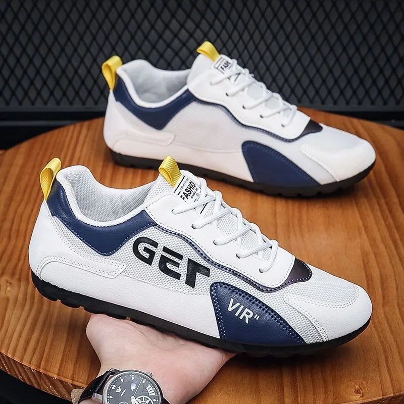 Muži tenisky Letné vonkajšie príležitostné hnacie topánky Lace-up klasické sieťové topánky pre mužov priedušné byty Men topánky Zapatillas hombre