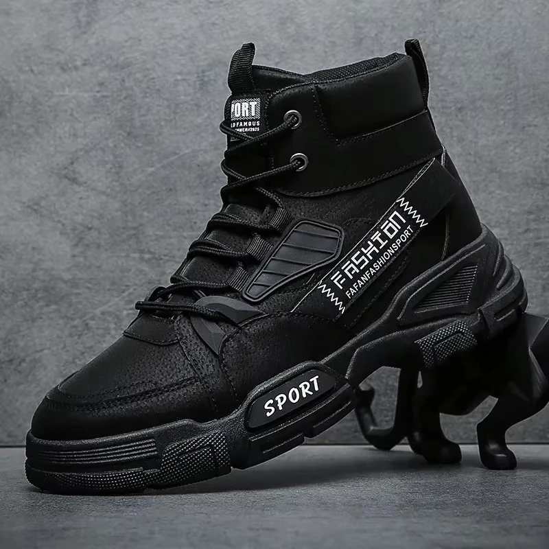 Muži topánky Muži členkové topánky Jeseň Outdoor tenisky topánky Zimné pohodlie High Top topánky pre mužov Platforma Work Boots Botas Hombre