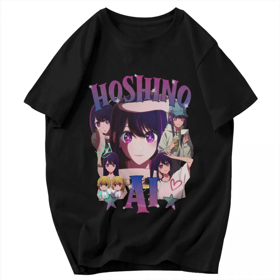 Muži tričko Oshi no ko anime ai hoshino retro leto y2k grafická kvalita unisex oblečenia tričká