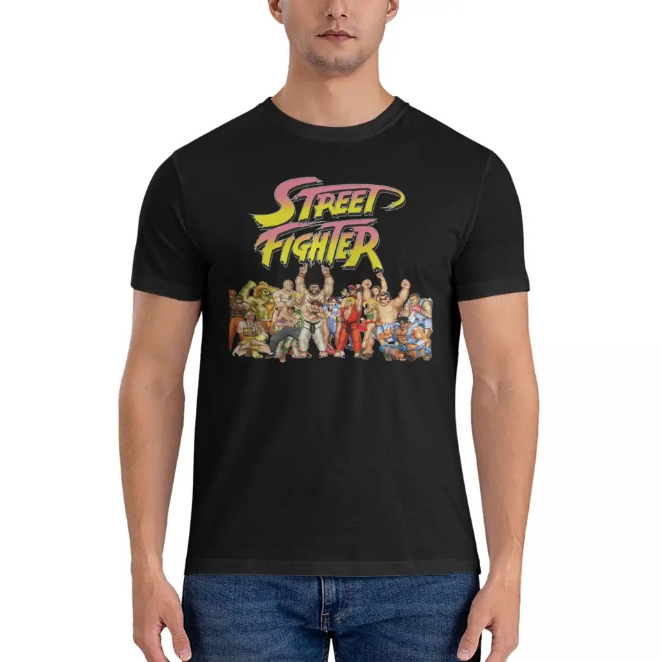 Muži tričká Game Creative Pure Cotton Tee tričko s krátkym rukávom Street Fighter T košeľa okrúhly obojok oblečenie narodeniny darček