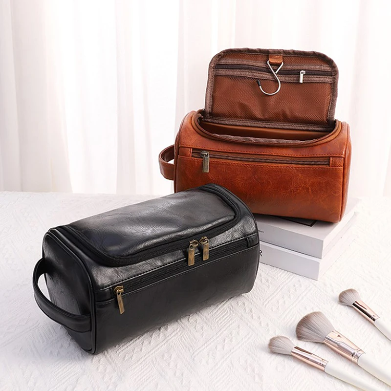 Muži vintage luxusné toaletné vrecko Travel potrebný obchodný kozmetický make -up puzdro