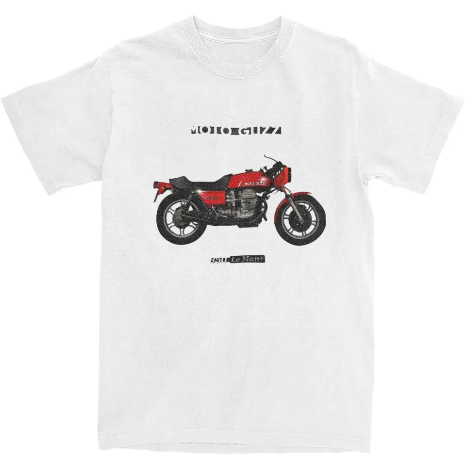 Muži vintage moto guzzi 850 Le Mans Motocykel tričko bavlnené odpaliská letné krátke rukávy tričko okrúhly krk tričko Nový príchod