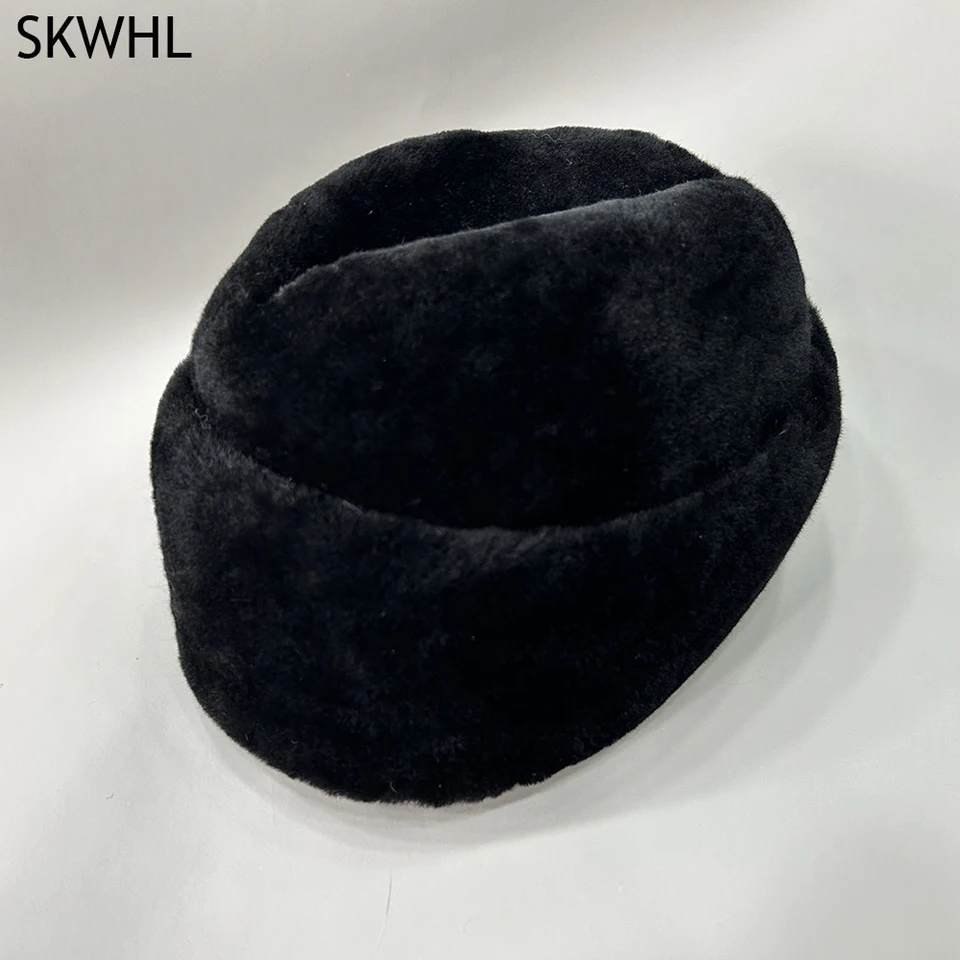 Muži vlna kožušina klobúk novú módnu pánska mužská kožušina zimná klobúka zimná čiapka hlavy hlavy čiapky Beanie Beret Prírodná skutočná vlna kožušina pre mužov