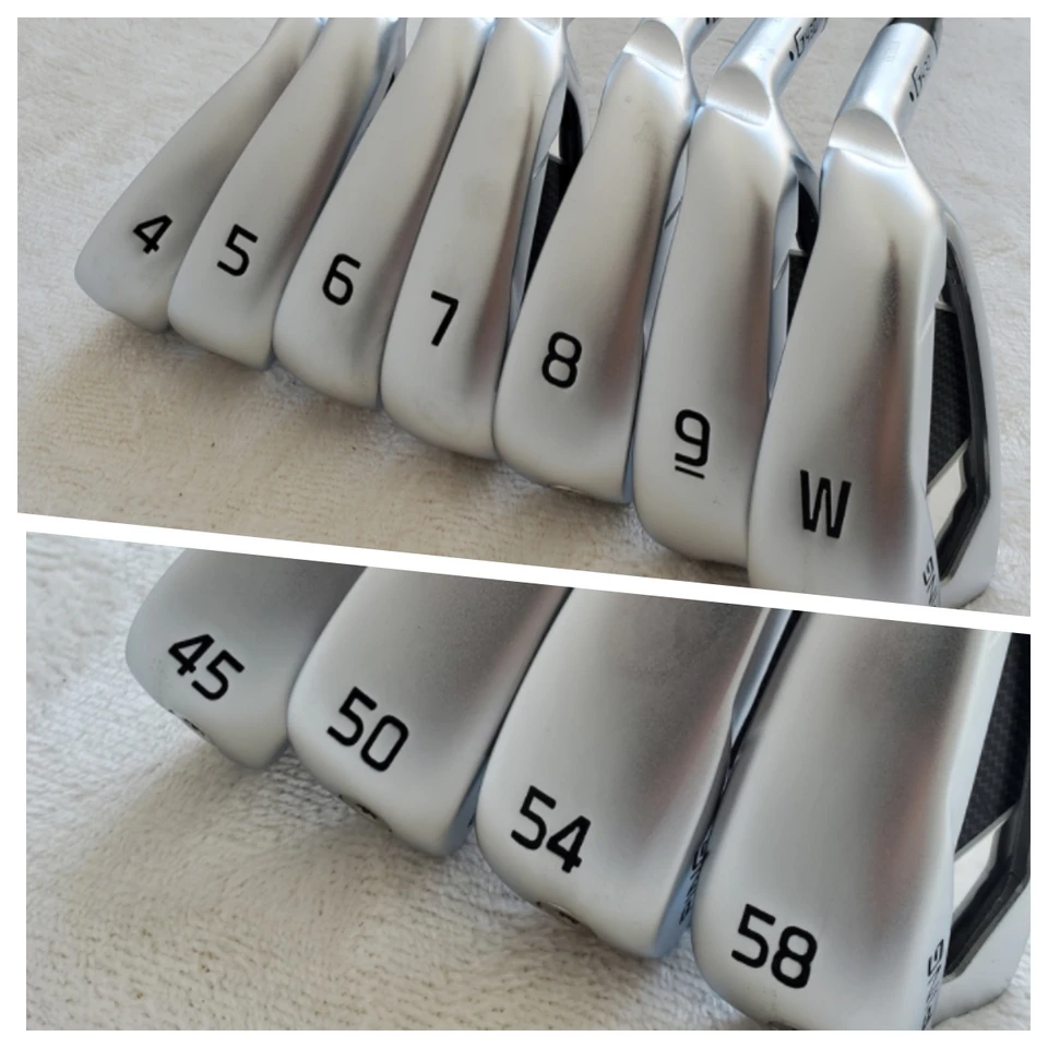 Muži značky Golf Irons G Golf Club 4-30 Iron Set 4-9 W 45,50. 54,58 (11ks) s krytom hlavy hriadeľa s oceľovým/grafitovým hriadeľom