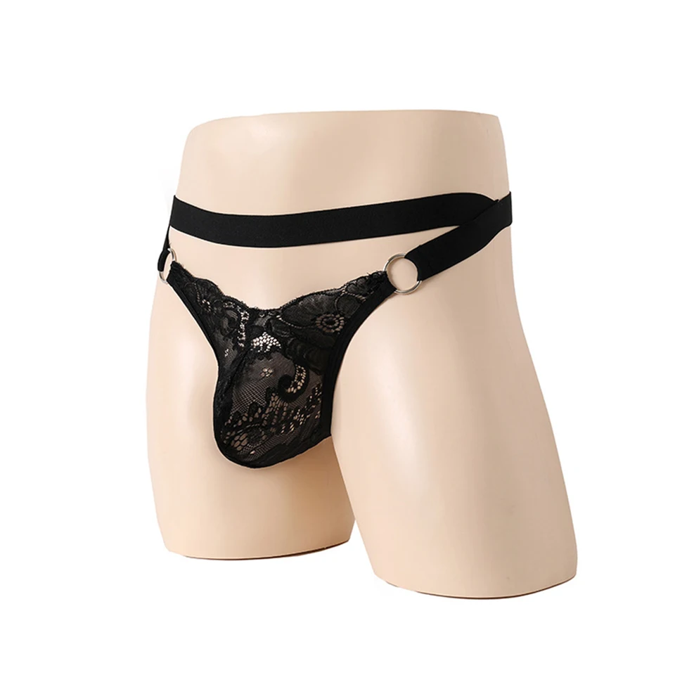 Muži čipky sexy sissy priehľadné nohavičky G-string nohavičky spodky spodky Duté spodné prádlo pokušenie natiahnite mužský t-back