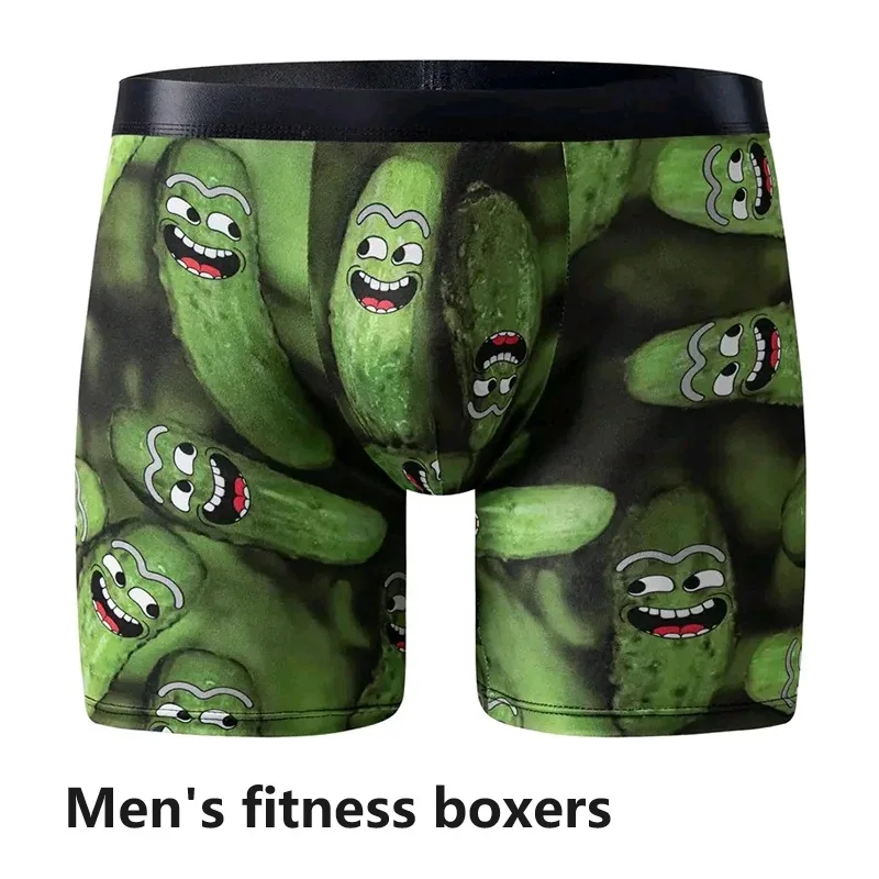 Muži športové boxery spodná bielizeň Šport Green Ml XL Cartoon Print Priedušná vetracia módna fitnes