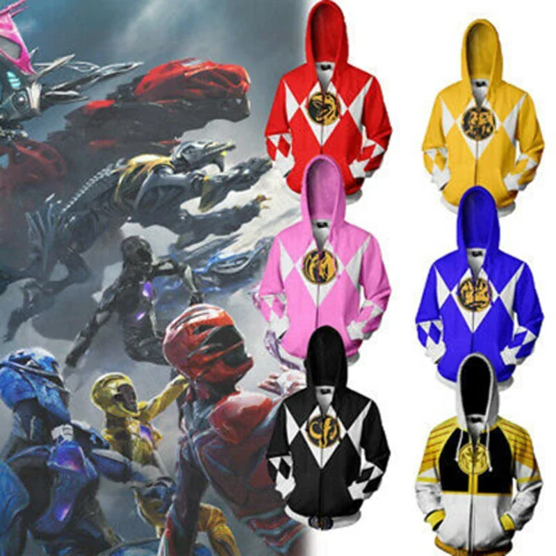 Muži ženy mikina Power Samurai Rangers cosplay kapucňa kostým superhrdina cosplay halloween Party Streetwear Tops xb7709
