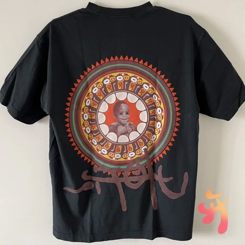 Muži ženy Vysoko kvalitné čierne bavlnené tričká utópia Kaleidoskop
