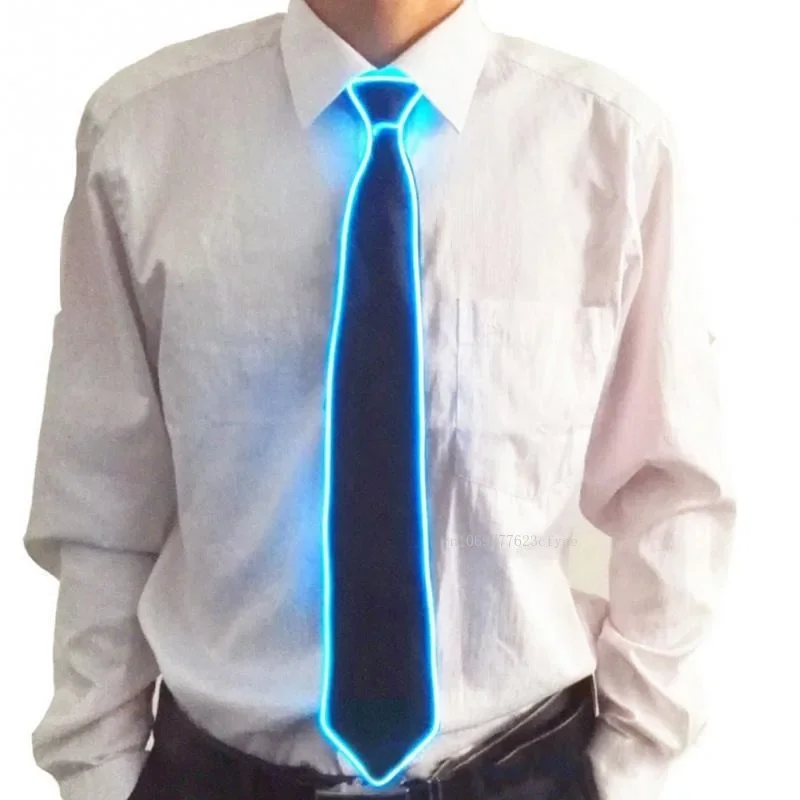 Muži žiariaci kravata neónové LED LED LIVNE ZAMESTNANIE OKLASSE COSPLAY PARTY HALOWEEN VICORNE Svetlo Light Up DJ Bar Club Stage Prop