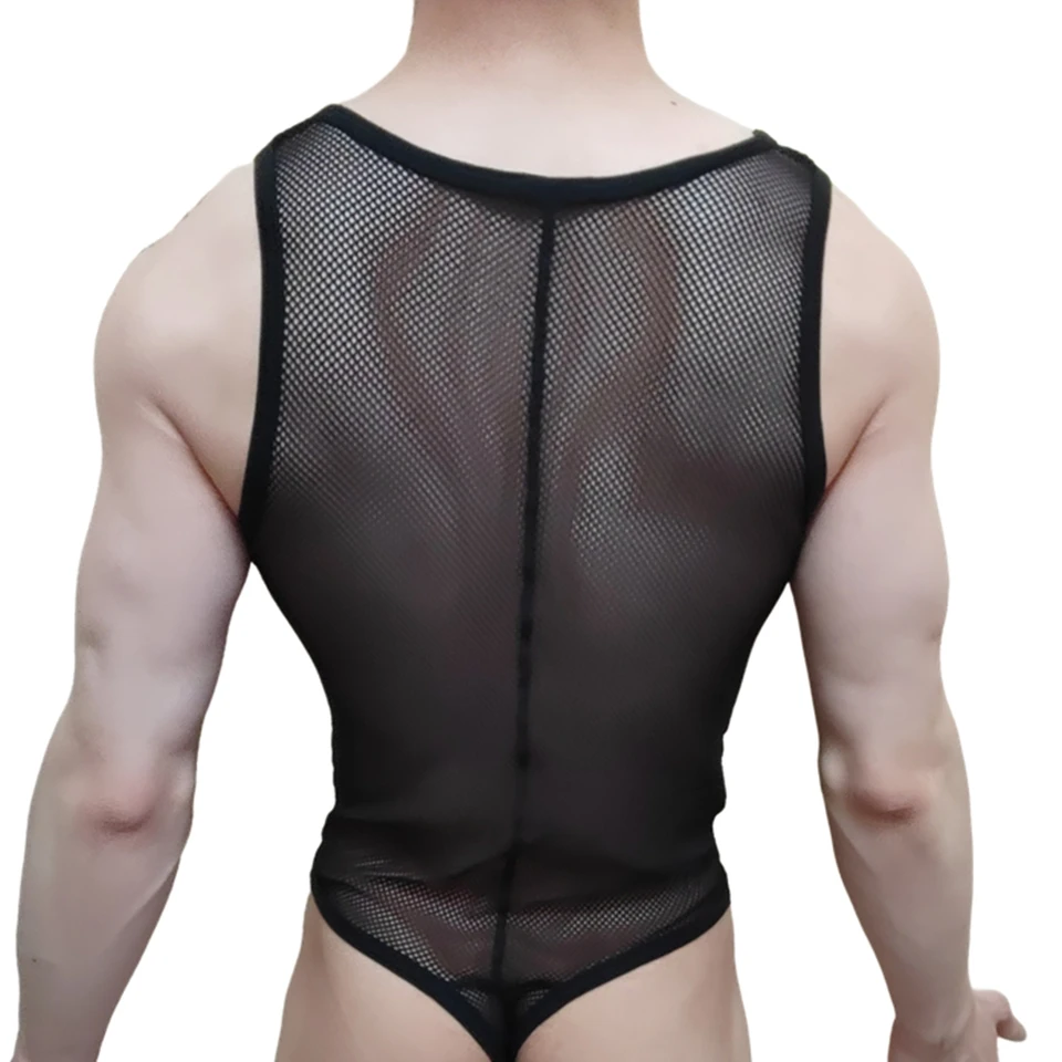 Mužov BodySuits Building Shapers Postroje Men Singlet Underwear Bikini Sexy Men T-Back Striedy Stretch Realigs jockstrap mesh nylon