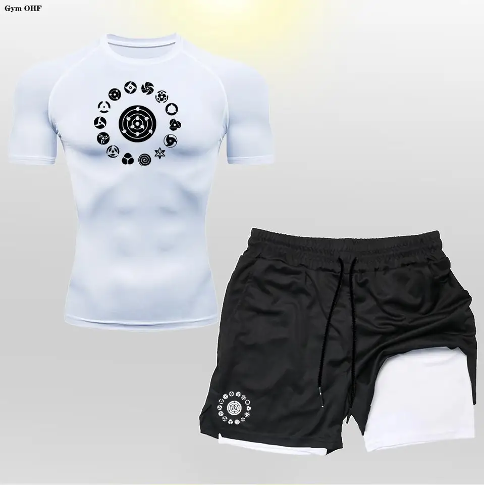 Mužské oblečenie športového oblečenia Fitness kompresné obleky Running Set Sport Outdoor Jogging Rýchle suchý tesný 2 -kusový vyrážok