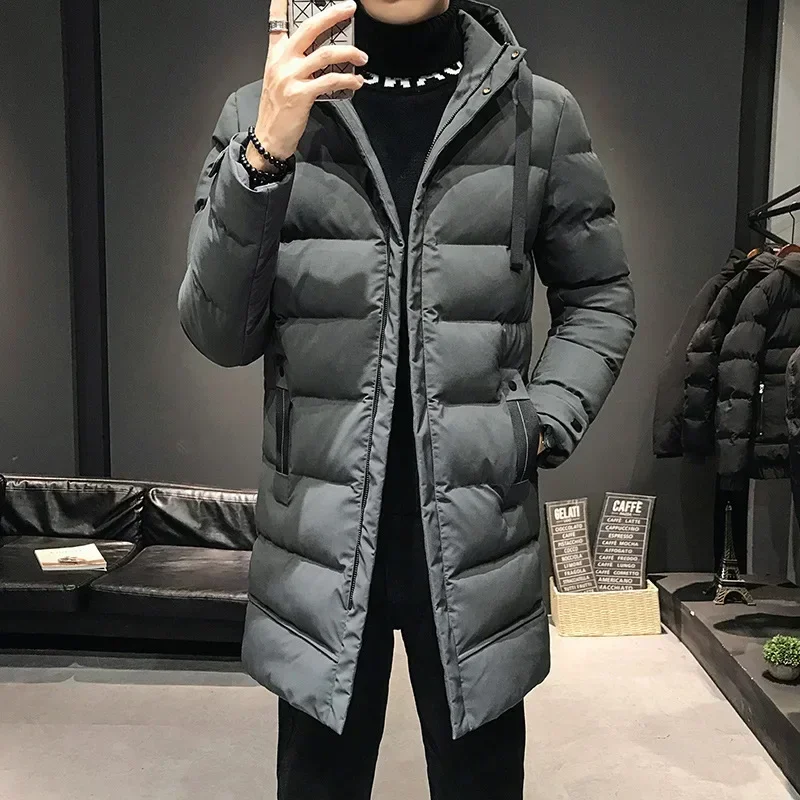 Mužské zimné kabáty s kapucňou Casy Winter Parkas Coats Veľkosť 4xl Vysoko kvalitný mužský zelený teplý park Pánske dlhé bundy Parkas
