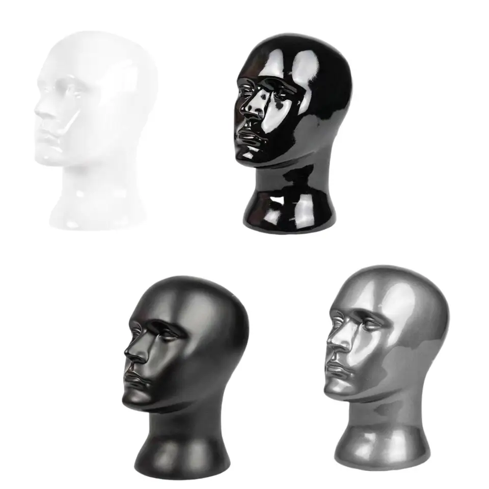 Mužský figurín hlava na parochňu stojan na klobúky klobúk klobúk stojan Bald Manikin hlava pre účesy