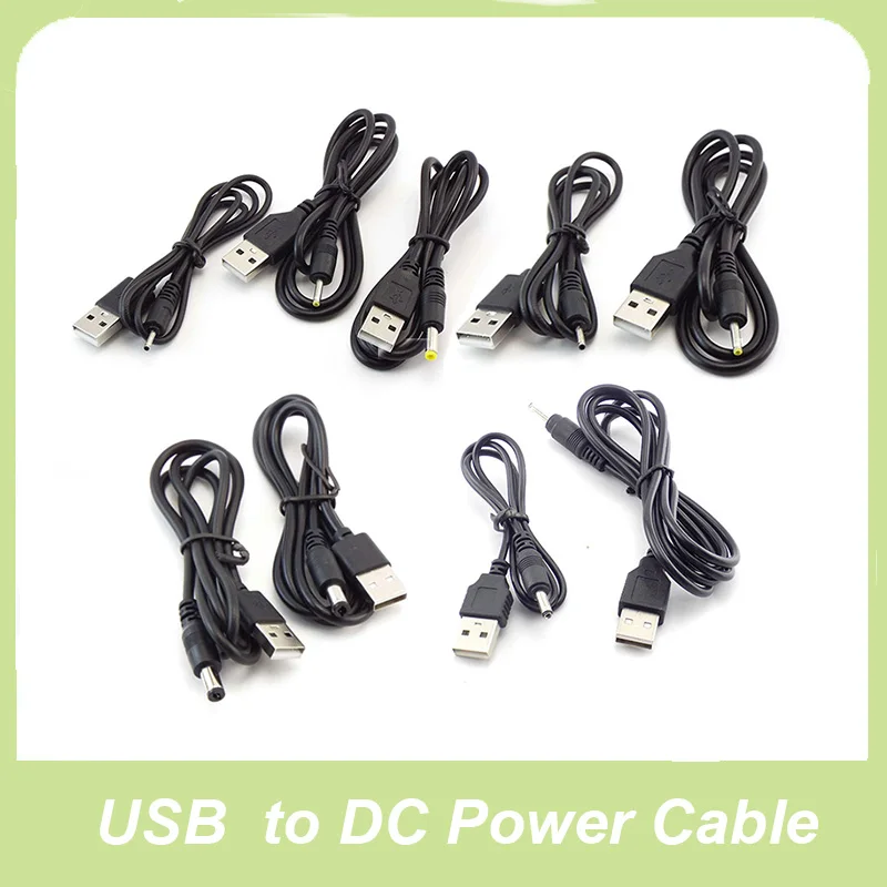 Mužský port USB na DC 5V 2,0*0,6 mm 2,5*0,7 mm 3,5*1,35 mm 4,0*1,7 mm 5,5*2,1 mm 5,5*2,5 mm konektor napájacieho kábla