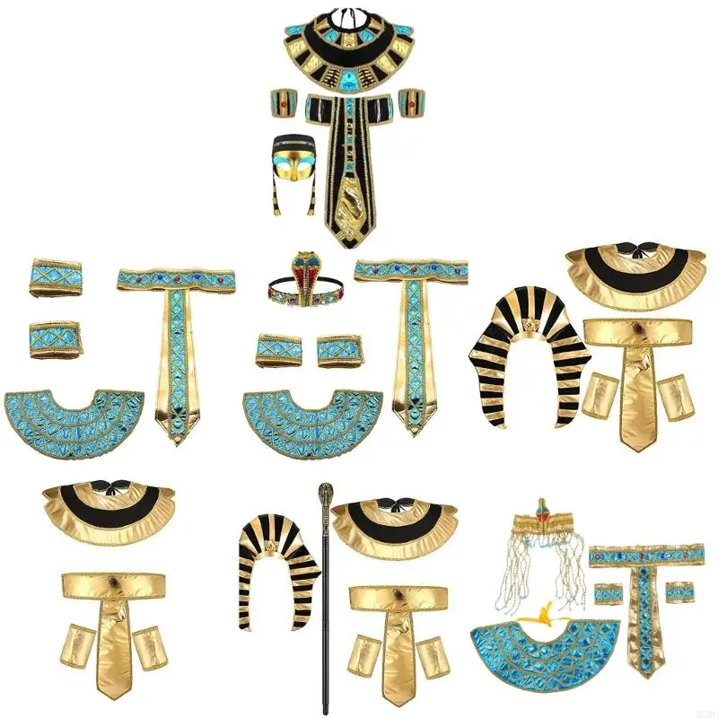 MXMF Men Egyptský faraón Hadpiek King Tuts Hat Belt kostým Egyptský kostým