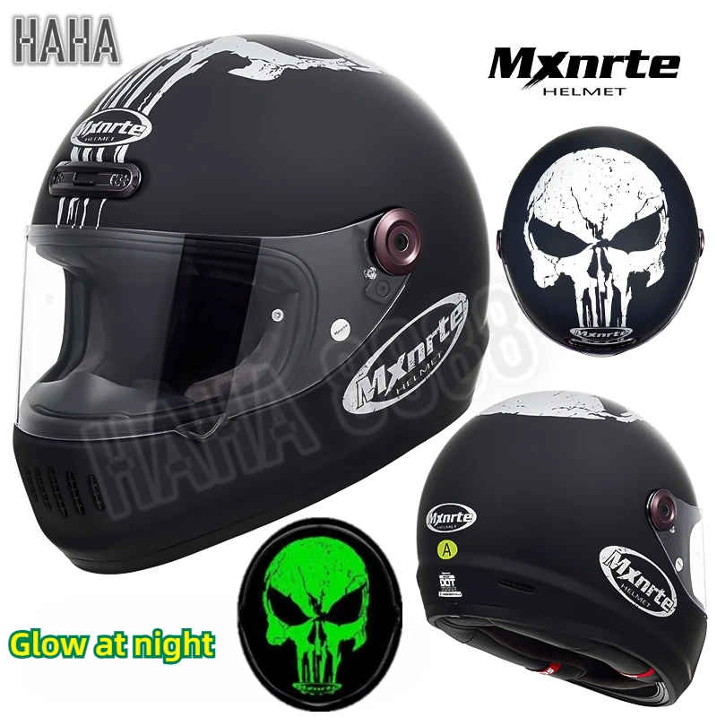 Mxnrte Motorcycle Helmet Dot Certification Celá tvár personalizovaná motobická lebka žiariaca prilba kapacetes moto cascos para moto moto