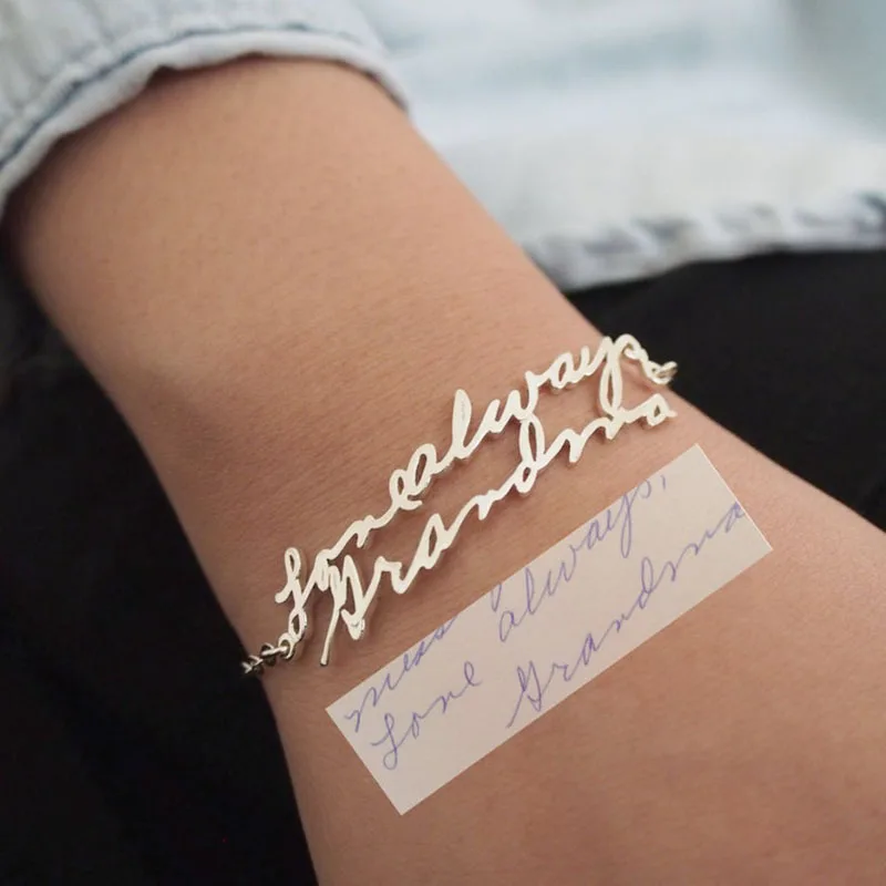 Mydiy rukopisný náramok Vlastné skutočné rukopisné šperky podpis podpis Personalizovaný Personalizovaný darček pre matku darček