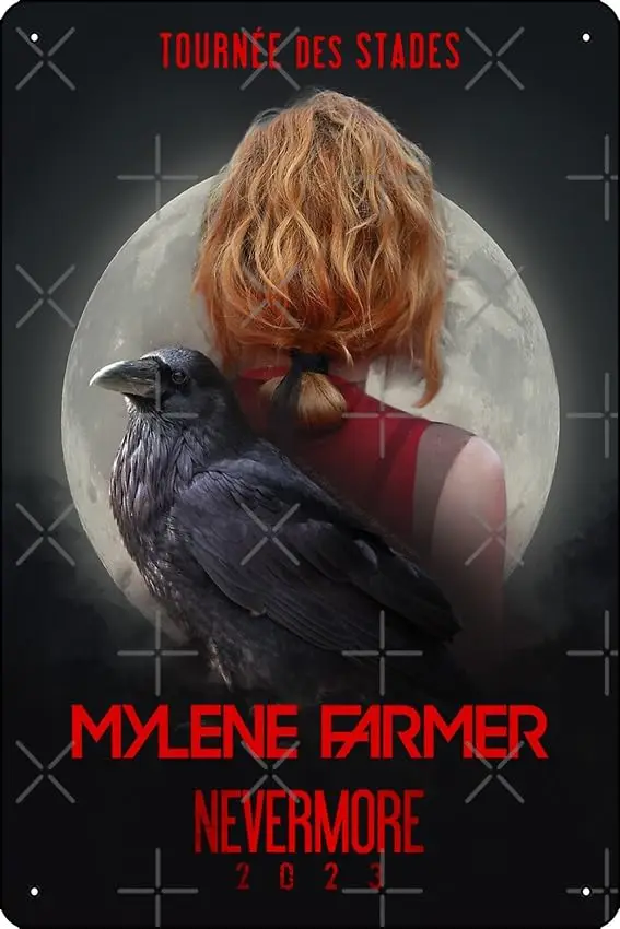 Mylène Farmer - Nevermore 2023 Plagát kovový plechový znak 12 x 8 palcov Funny Man Cave Domáca bar