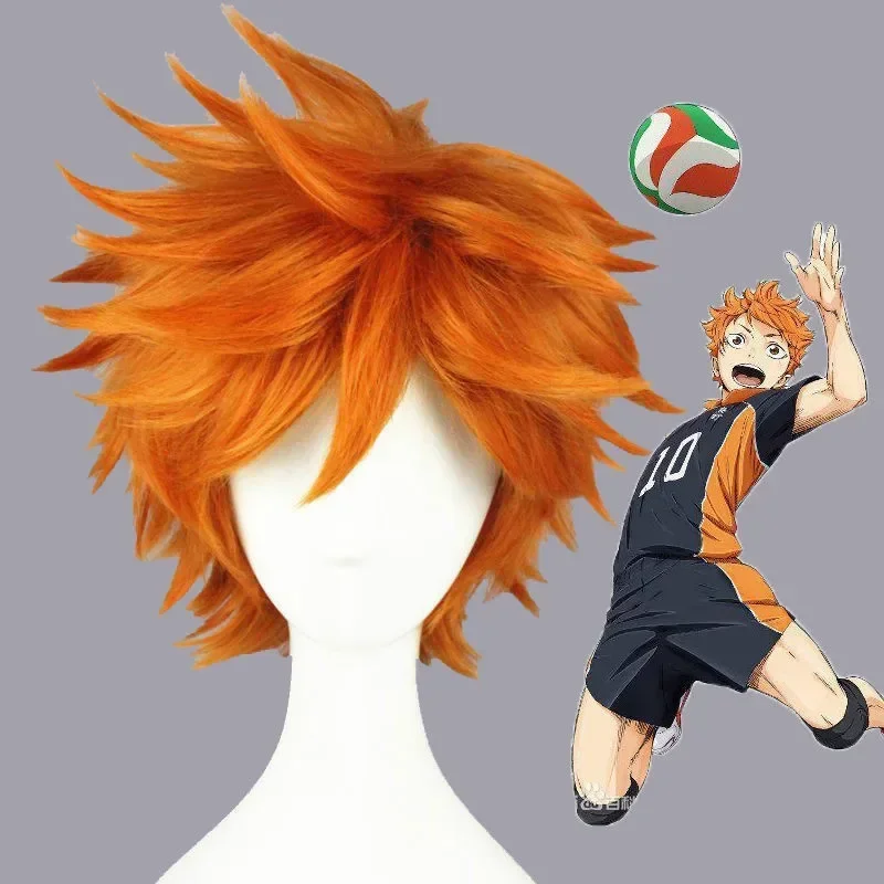 Mystic Messenger Haikyuu !! Hinata Syouyou krátke oranžové nadýchané vrstvené cosplay parochne s tepelne odolné voči syntetickým vlasom Co Kerr2