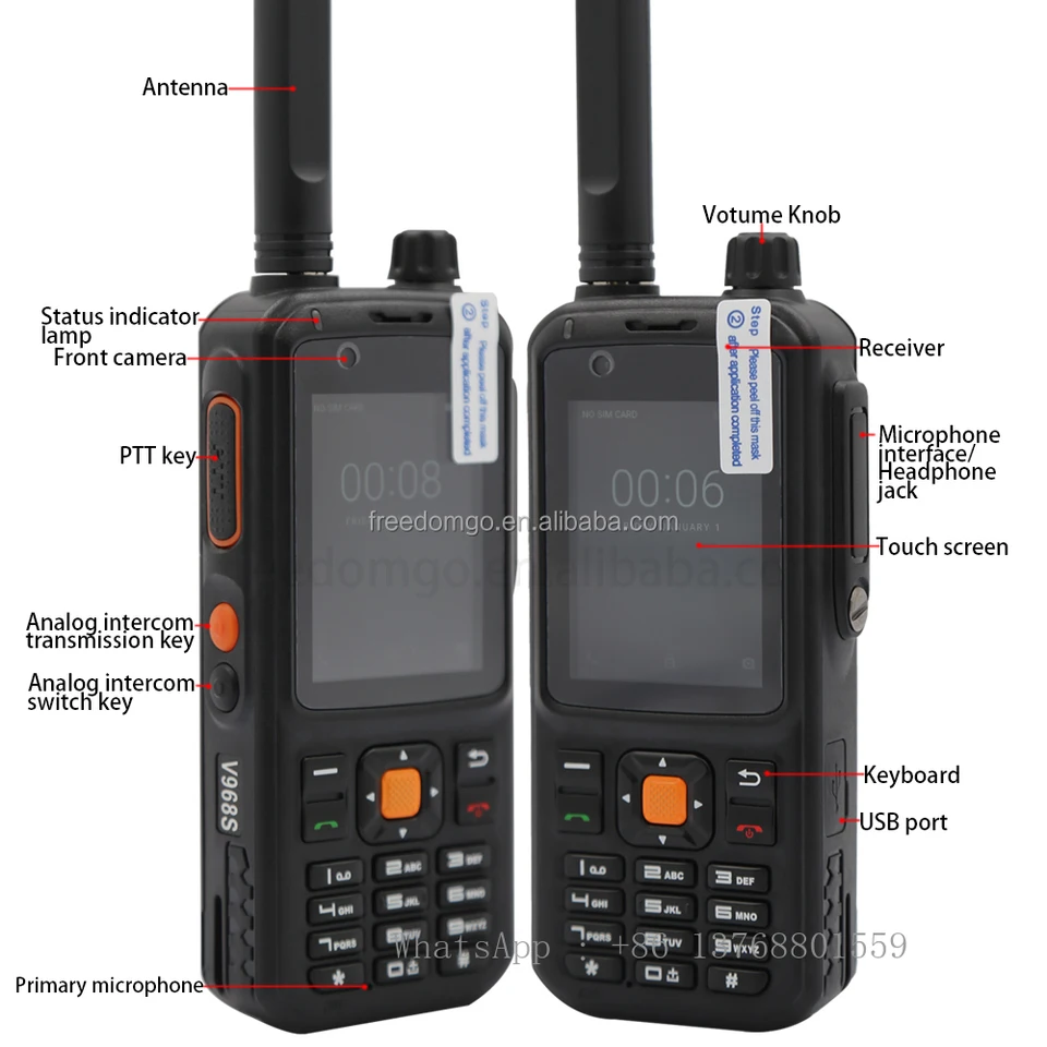 MYTETRA MYT-V968S Mobile Wireless Interphone Zello 4G LTE Two Way Radio SIM Card Telefón wifi POC Smart s GPS Walkie Talkie