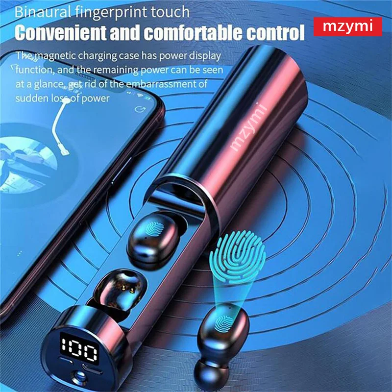 Mzymi N21 v ušiach uší Tws Bluetooth slúchadlá 8D zvukový herný headset nepodprene bezdrôtové slúchadlá LED displej pre Xiaomi